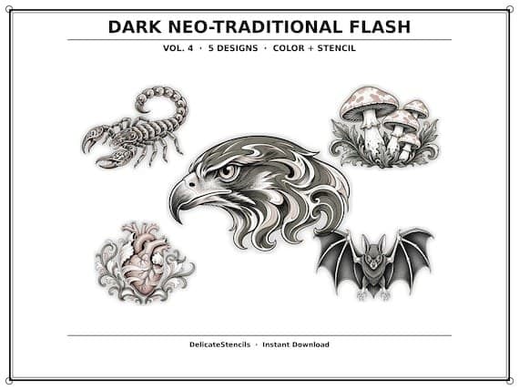 Dark Neo-Traditional Flash Sheet Vol. 4