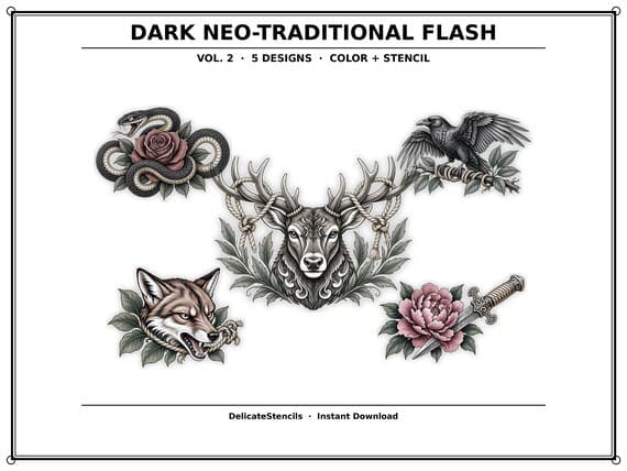 Dark Neo-Traditional Flash Sheet Vol. 2